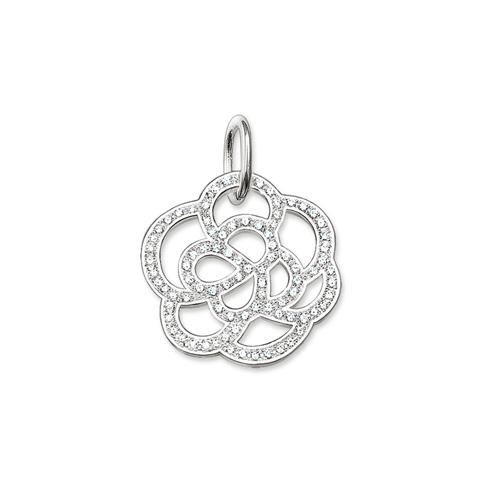 Thomas Sabo Sterling Silver White Cubic Zirconia Small Flower Pendant PE520-051-14