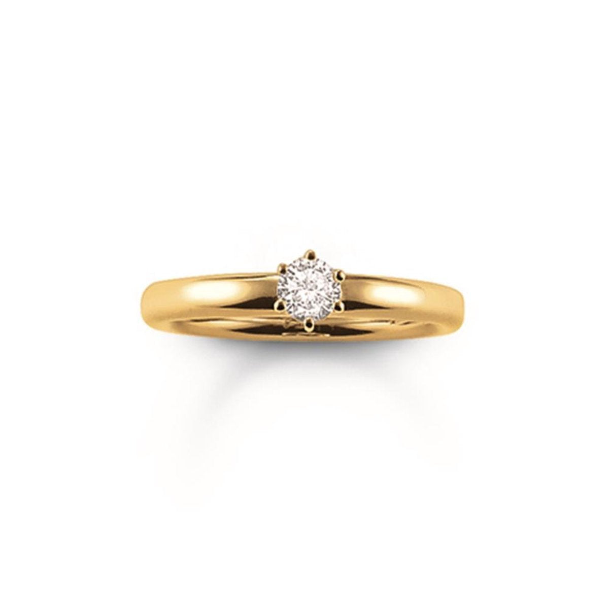 Thomas Sabo Sterling Silver Cubic Zirconia 18k Gold Plated Ring Size50 TR1982-414-14-50
