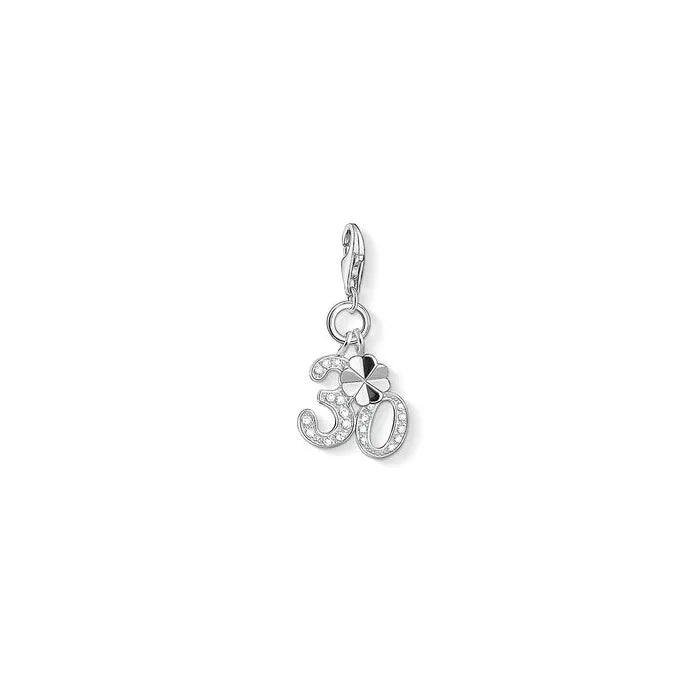 Thomas Sabo Silver Cubic Zirconia Number 30 & Four-Leaf Clover Charm 1237-051-14