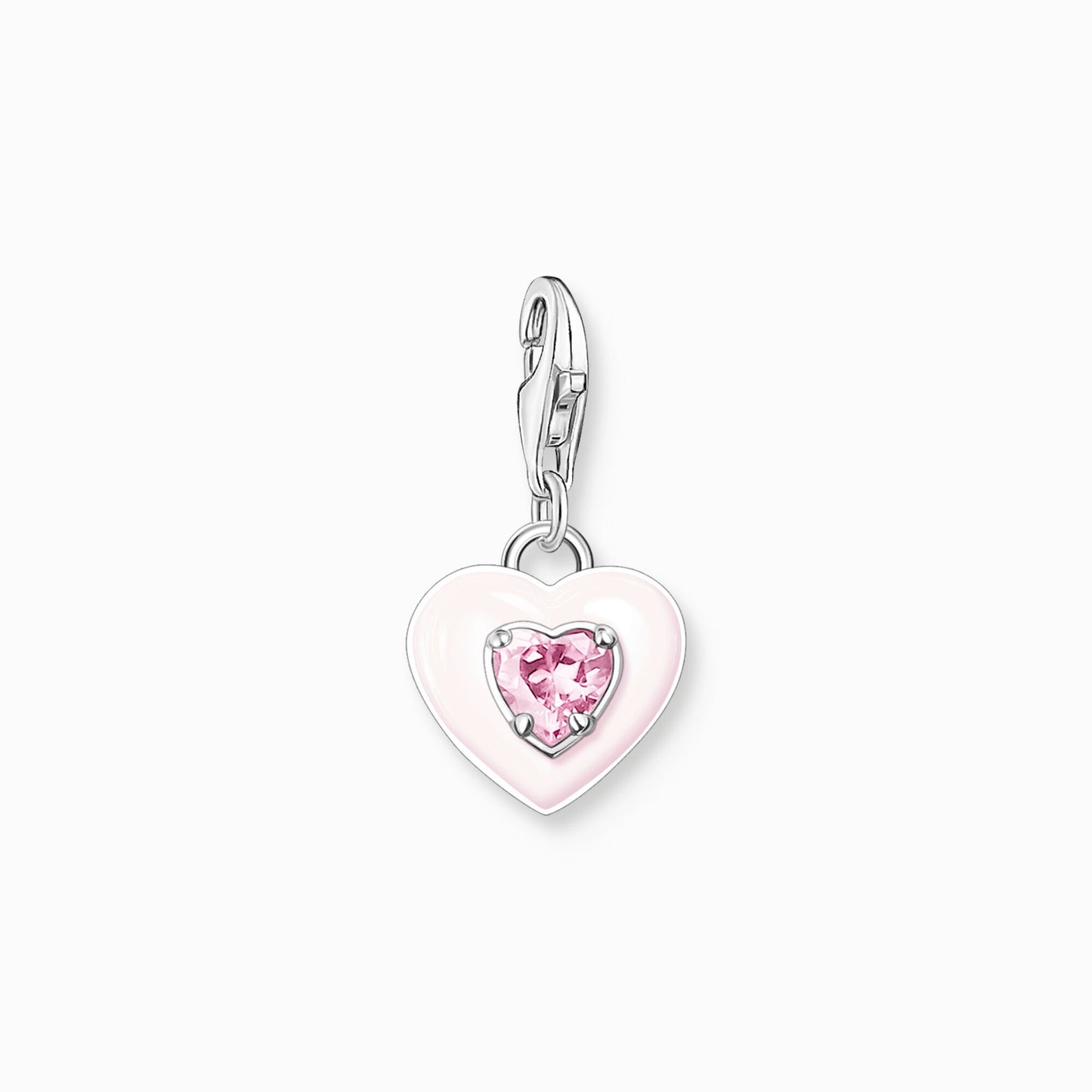 Thomas Sabo Charm Pendant Heart With Pink Stones Silver 1915-041-9