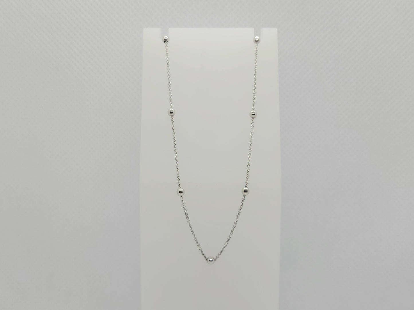 10K White Gold Ball Necklace