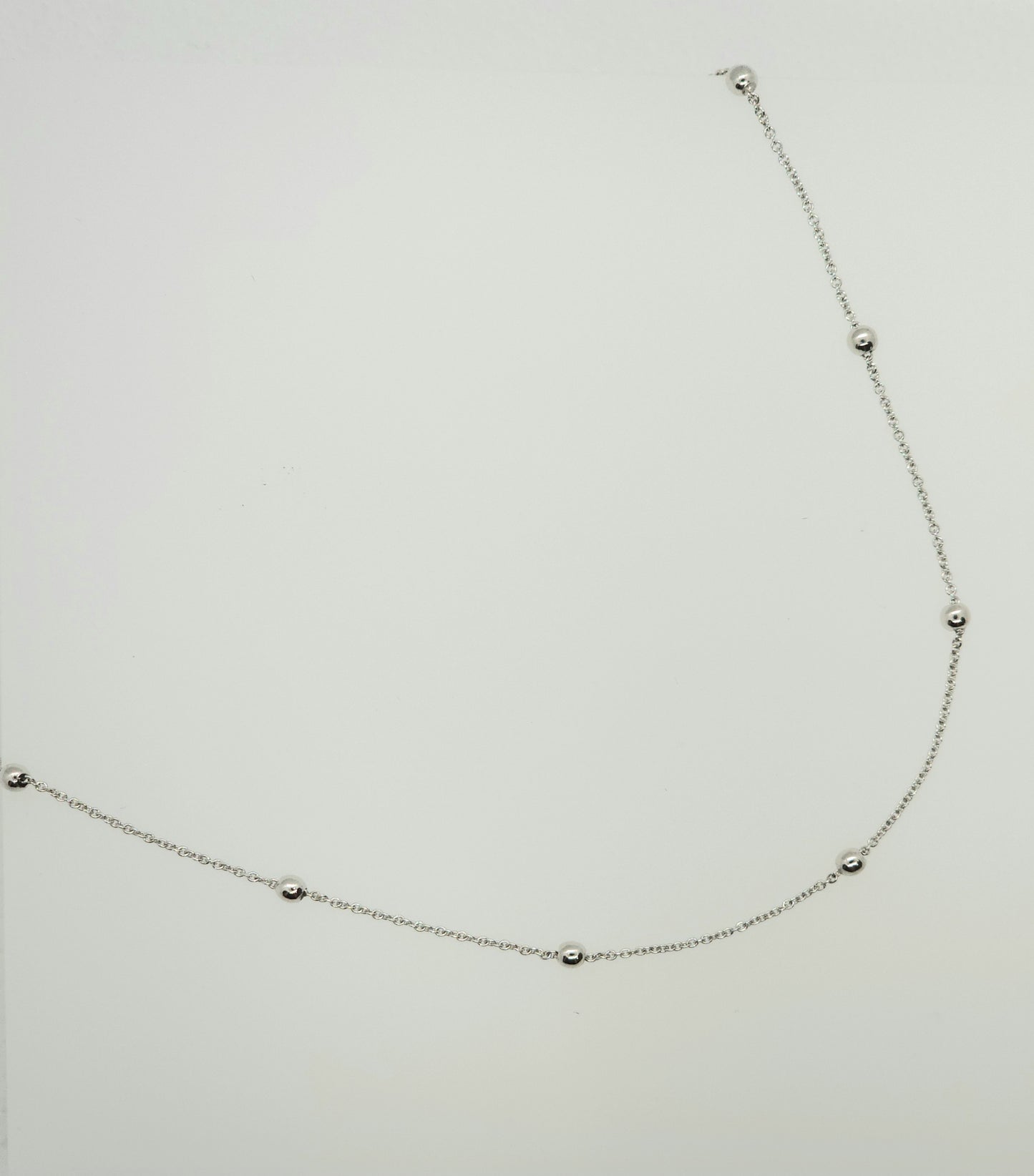 10K White Gold Ball Necklace