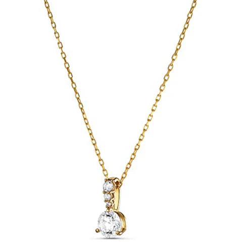 Swarovski Solitaire Pendant White Crystal,Yellow Gold-tone plated 5511557