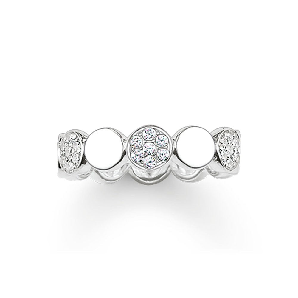 Thomas Sabo Sterling Silver Cubic Zirconia Bubble Ring Size56 TR2048-051-14