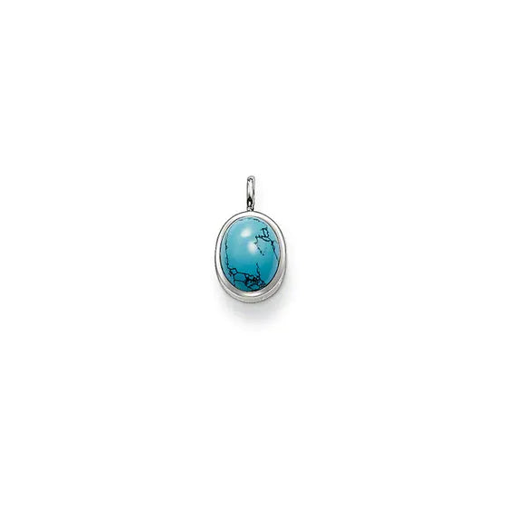 Thomas Sabo Glam And Soul Sterling Silver Imitation Turquoise Oval Shape Pendant PE426-047-17