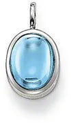 Thomas Sabo Glam And Soul Sterling Silver Imitation Aquamarine Oval Shape Pendant PE426-009-1
