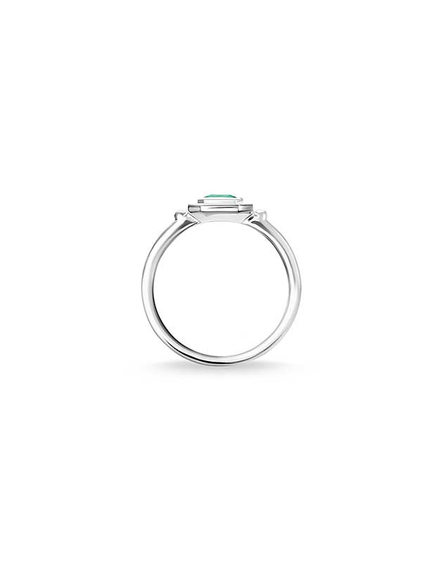 Thomas Sabo Sterling Silver Cubic Zirconia Red and Green Multicolored Ring Size56 TR2264-348-7-56