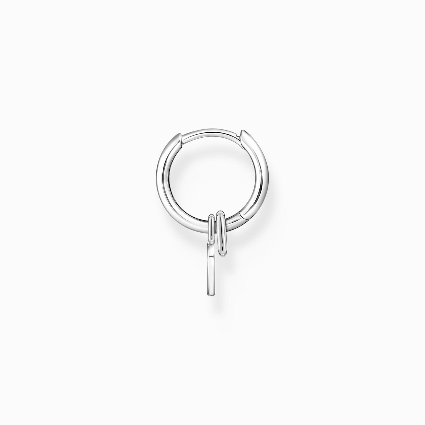 Thomas Sabo Single Hoop Earring With Heart Pendant Silver CR717-001-21