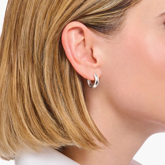 Thomas Sabo Sterling Silver Small-Sized Hoop Earrings in Chunky Design CR747-001-21