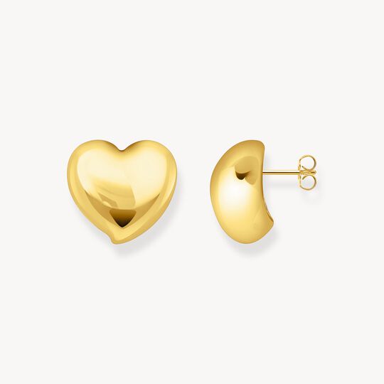 Thomas Sabo Sterling Silver Gold-Plated Earrings in Heart-Shape H2302-413-39