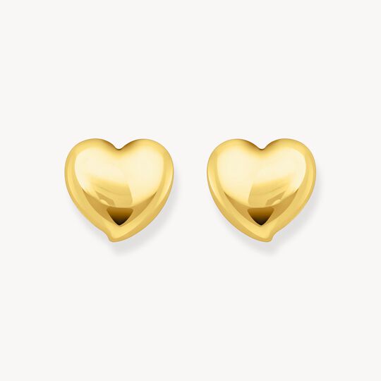 Thomas Sabo Sterling Silver Gold-Plated Earrings in Heart-Shape H2302-413-39