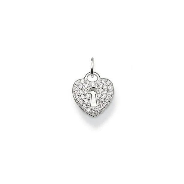 Thomas Sabo Sterling Silver Cubic Zirconia Heart Shaped Padlock Pendant PE454-051-14