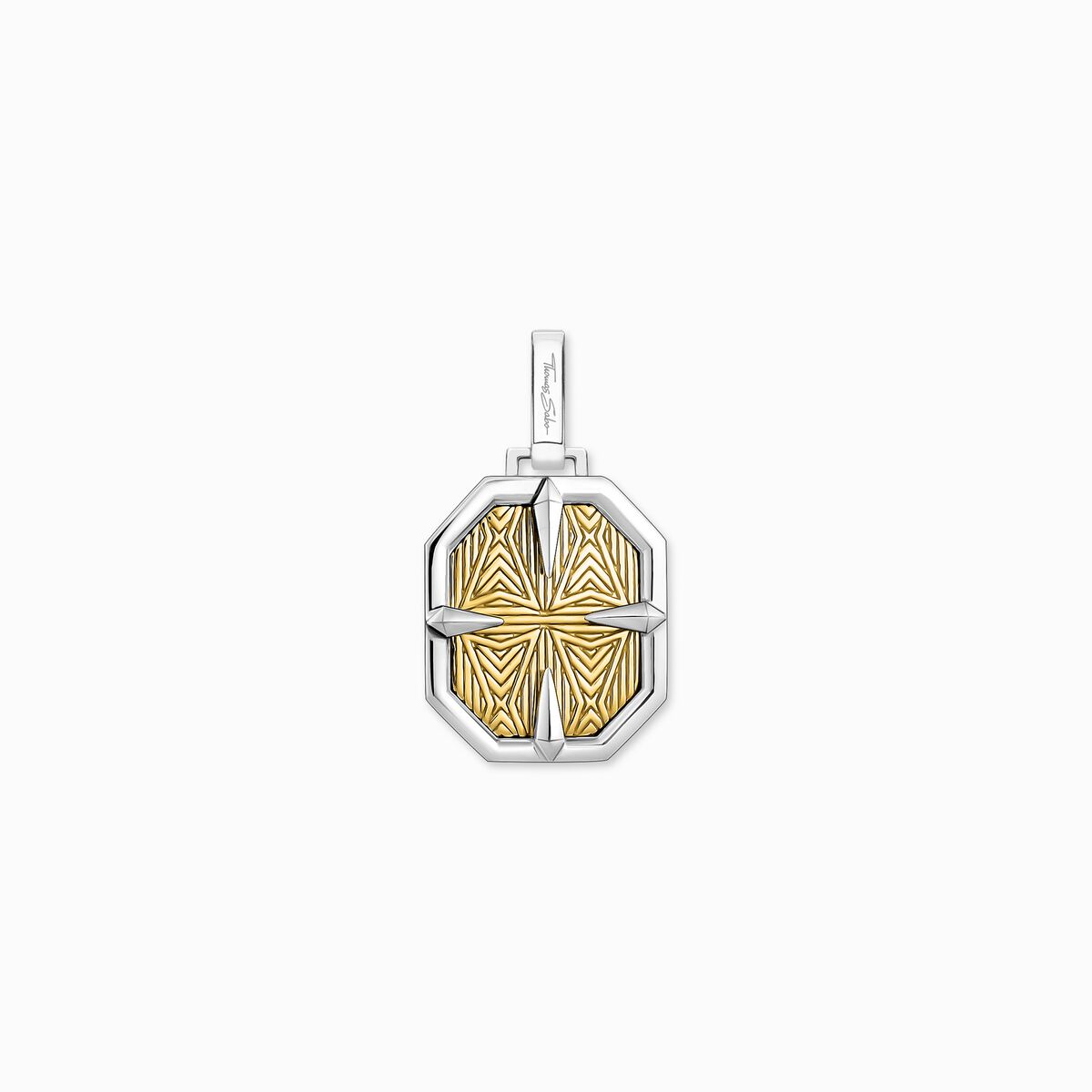 Thomas Sabo Sterling Silver Pendant Compass 18k Yellow Gold Plating PE867-849-7