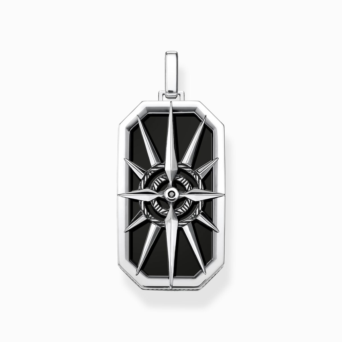 Thomas Sabo Sterling Silver Pendant Compass Star Black PE869-641-11
