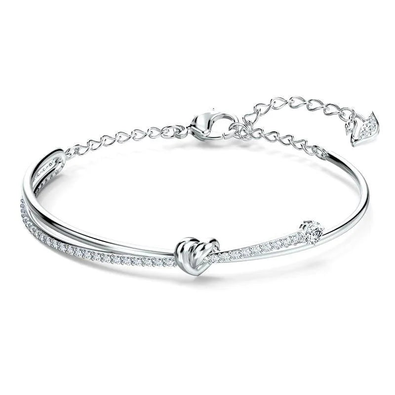 Swarovski Lifelong Heart Crystal White Rhodium Plated Bangle 5517944