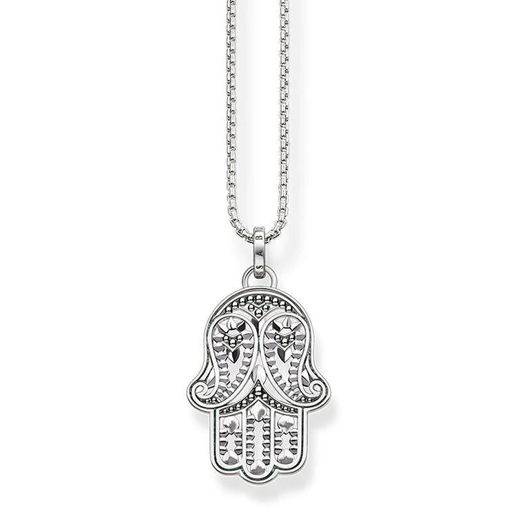 Thomas Sabo Sterling Silver Paisley Design Hand Of Fatima Pendant KE1544-001-12-L45v