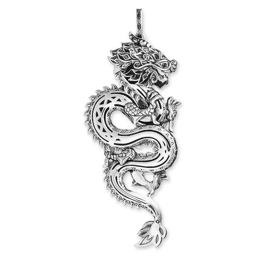 Thomas Sabo Sterling Silver Blackened Chinese Dragon Pendant PE782-691-11
