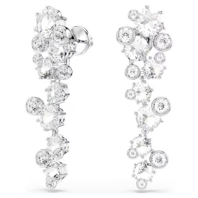 Swarovski Constella Drop Earrings Mixed Cuts, White, Rhodium Plated 5732252