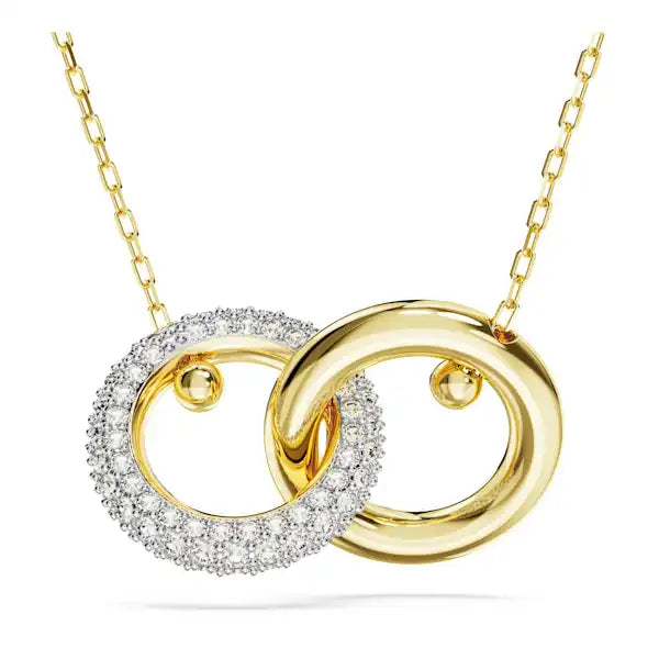 Swarovski Dextera pendant Interlocking loop, White, Gold-tone plated 5668820