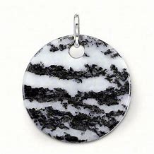 Thomas Sabo Glam And Soul Sterling Silver Black & White Jasper Medium Disc Pendant PE429-195-18