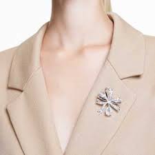 Swarovski Hyperbola brooch Bow, White, Rhodium plated 5680678