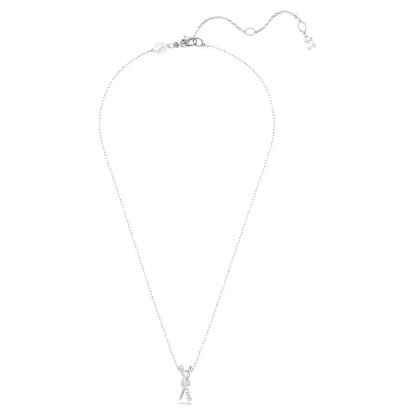 Swarovski Hyperbola pendant Mixed cuts, Twist, White, Rhodium plated 5689723