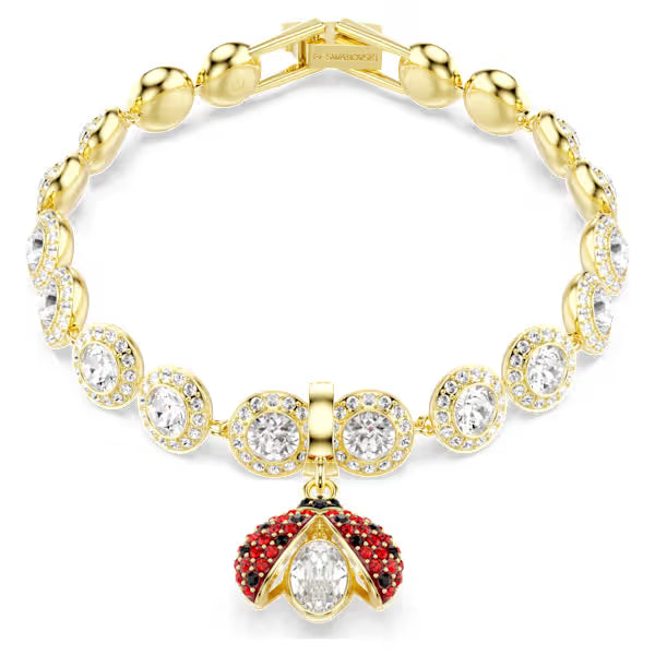 Swarovski Idyllia Charm Mixed Cuts, Ladybird, Red, 18k Gold-Plated finish 5743138