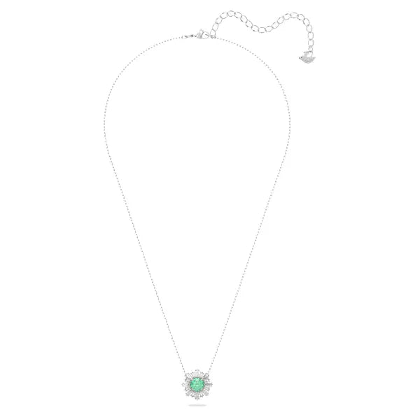 Swarovski Idyllia pendant Mixed cuts, Sun, Green, Rhodium plated 5642963