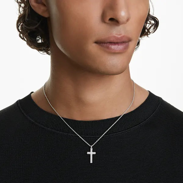 Swarovski Insigne pendant Pavé, Cross, White, Rhodium plated 5675577