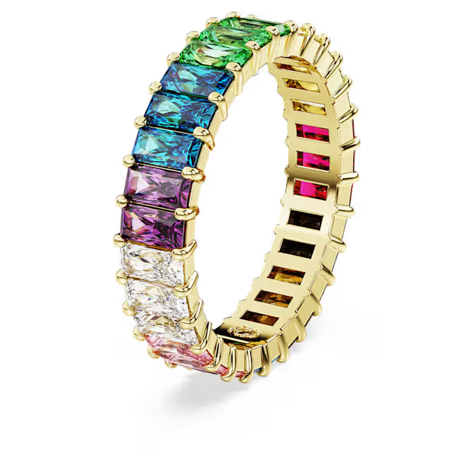 Swarovski Matrix Ring Baguette Cut, Multicoloured, Gold-Tone Plated 5686633