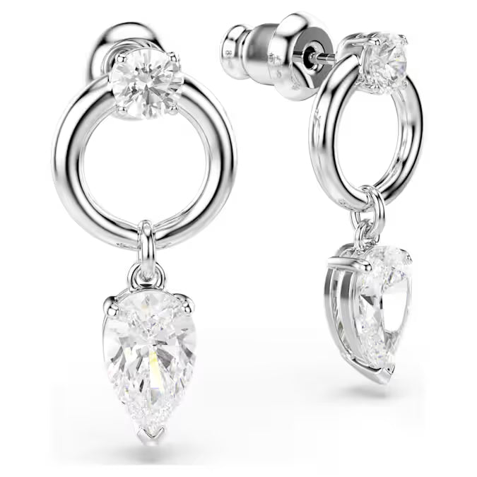 Swarovski Mesmera Drop Earrings Mixed Cuts, White, Rhodium Plated 5723177