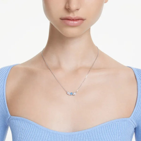 Swarovski Mesmera pendant Mixed cuts, Blue, Rhodium plated 5668276