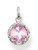 Thomas Sabo Glam And Soul Sterling Silver Cubic Zirconia Synthetic Pink Corundum Lotus Pendant PE686-640-9