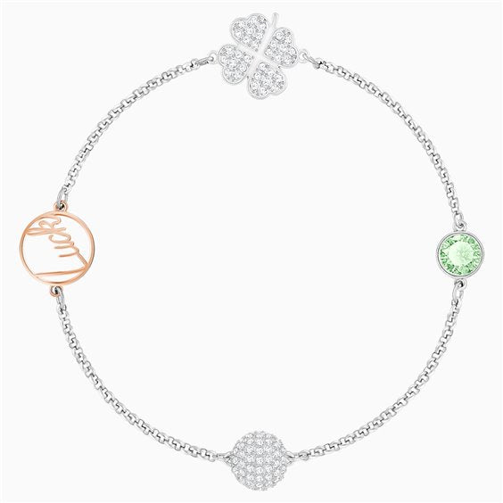 Swarovski Remix Collection Clover Strand, Multi-colored, Mixed Metal Finish 5421439