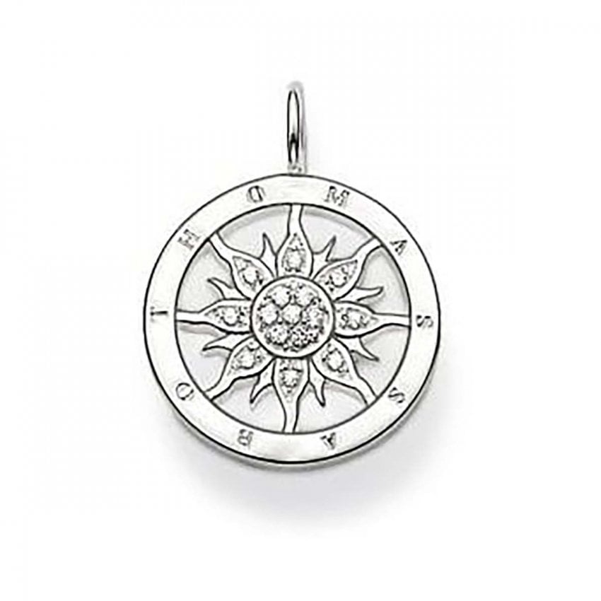 Thomas Sabo Sterling Silver Cubic Zirconia Circle Sun Pendant PE449-051-14