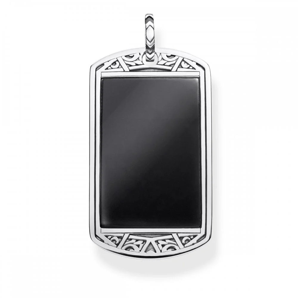 Thomas Sabo Sterling Silver Pendant Black Dog Tag PE838-698-11