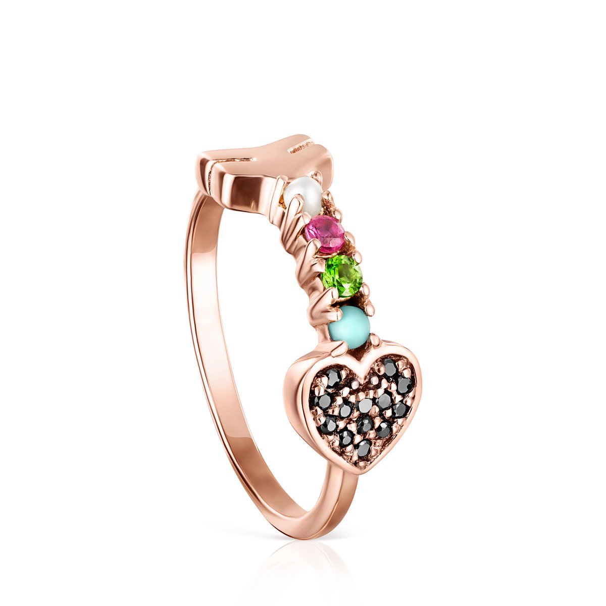 Tous Rose Gold Vermeil San Valentín arrow Ring with Gemstones 91530551 –