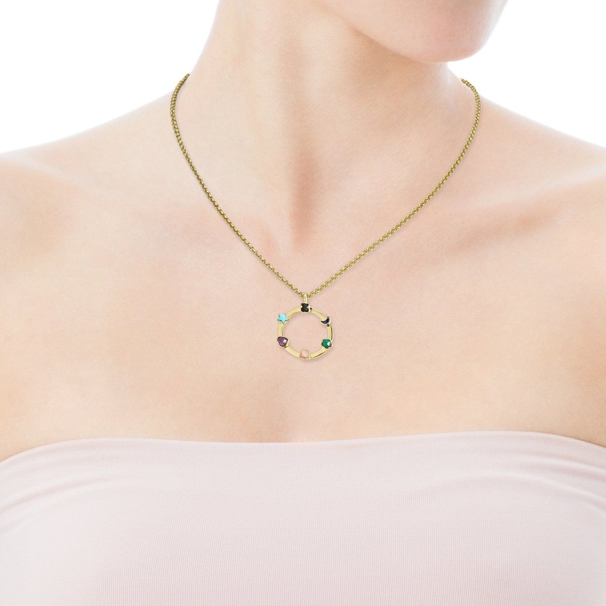 Tous Gold Vermeil Glory Pendant with Gemstones 918594500