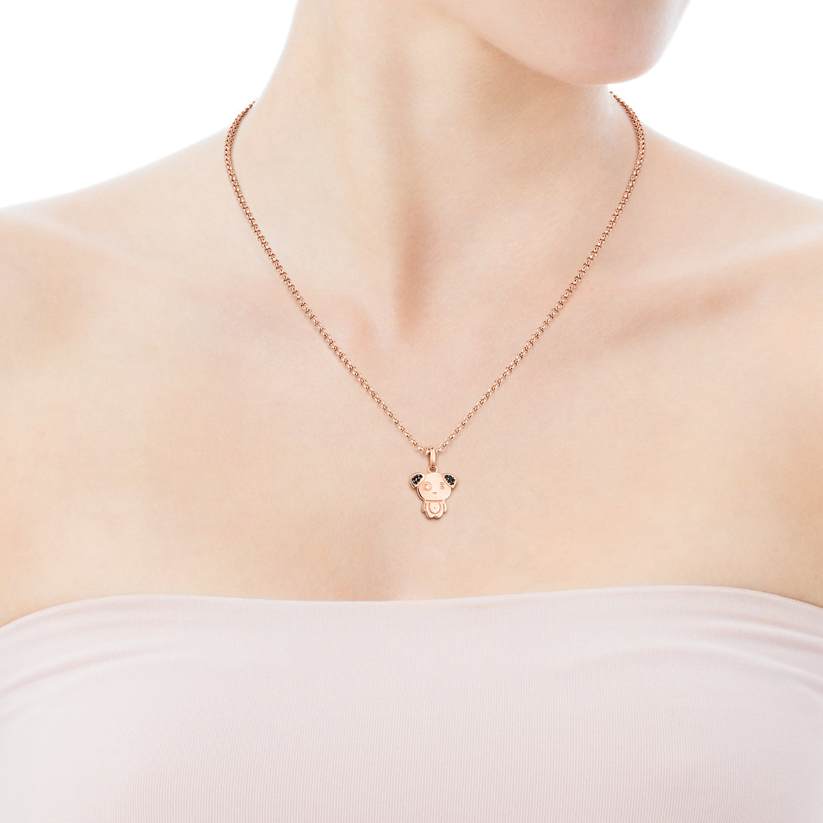 Tous Chinese Horoscope Dog Pendant in Rose Gold Vermeil with Spinel 918434590