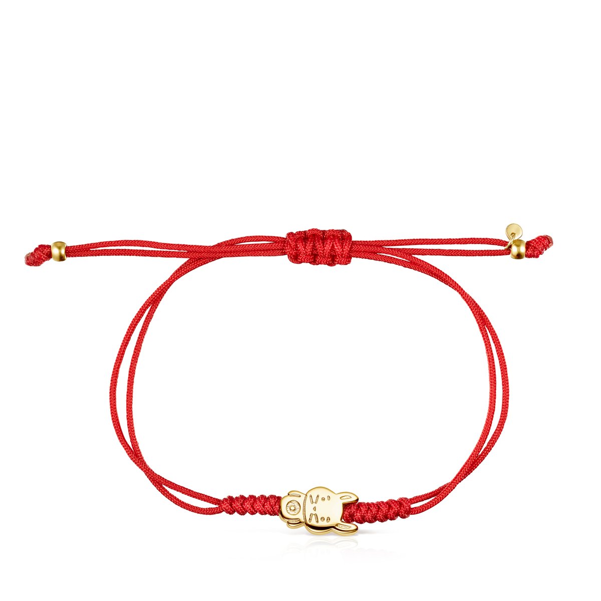 Tous Chinese Horoscope Rabbit Bracelet in Gold and Red Cord 918431050