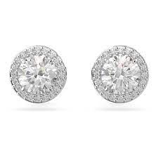 Constella stud earrings Round cut, Pavé, White, Rose gold-tone plated 5636275 5636269