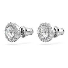 Constella stud earrings Round cut, Pavé, White, Rose gold-tone plated 5636275 5636269