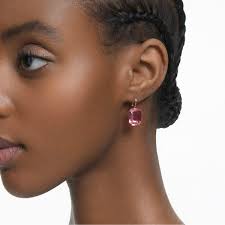 Millenia drop earrings Octagon cut, Pink, Rose gold-tone plated 5619502