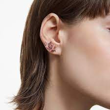 Lilia stud earrings Set (3), Butterfly, Pink, Rose gold-tone plated 5636428