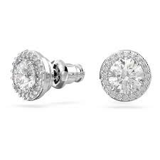 Constella stud earrings Round cut, Pavé, White, Rose gold-tone plated 5636275 5636269