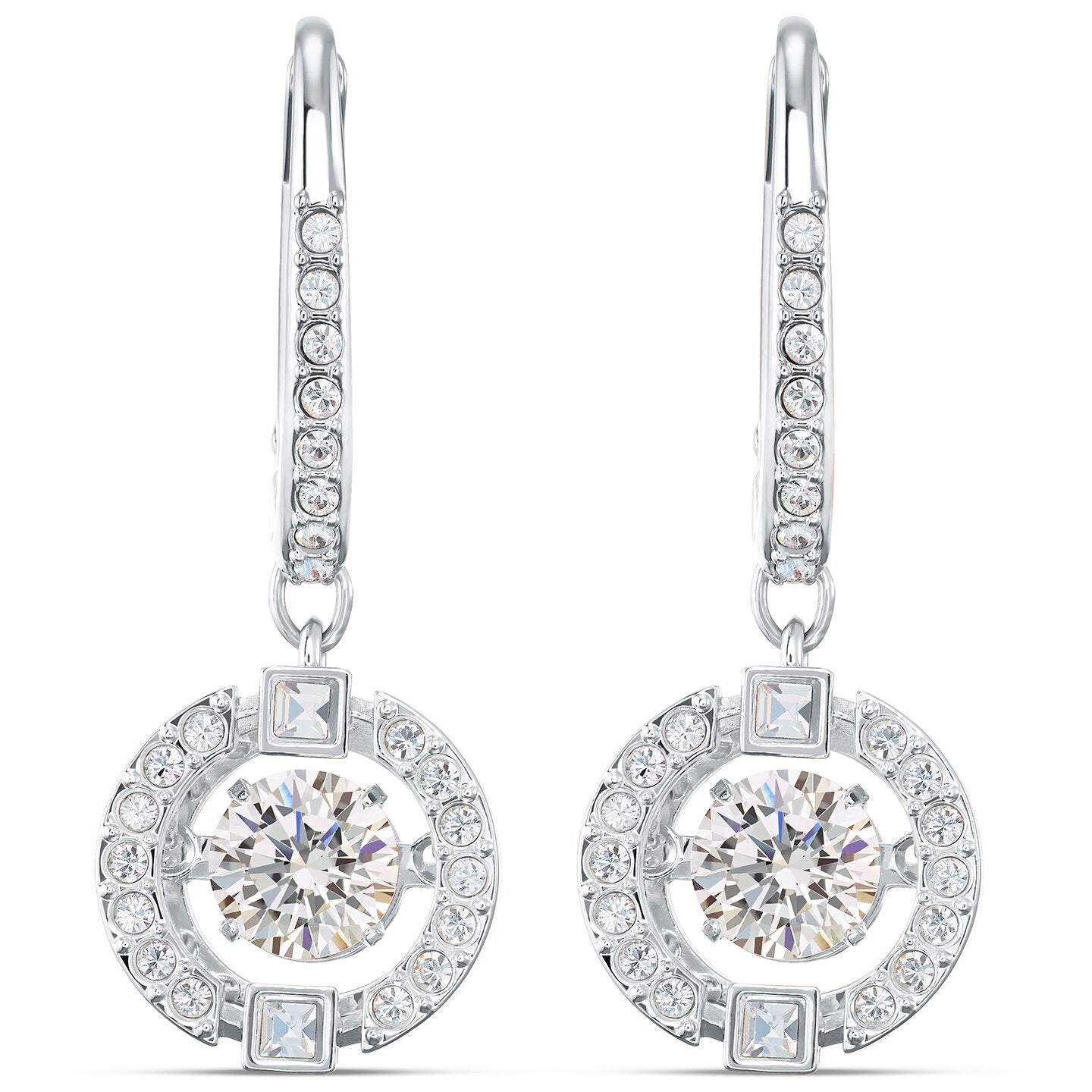 Swarovski Sparkling Dance Pierced Earrings, White, Rhodium plated 5504652