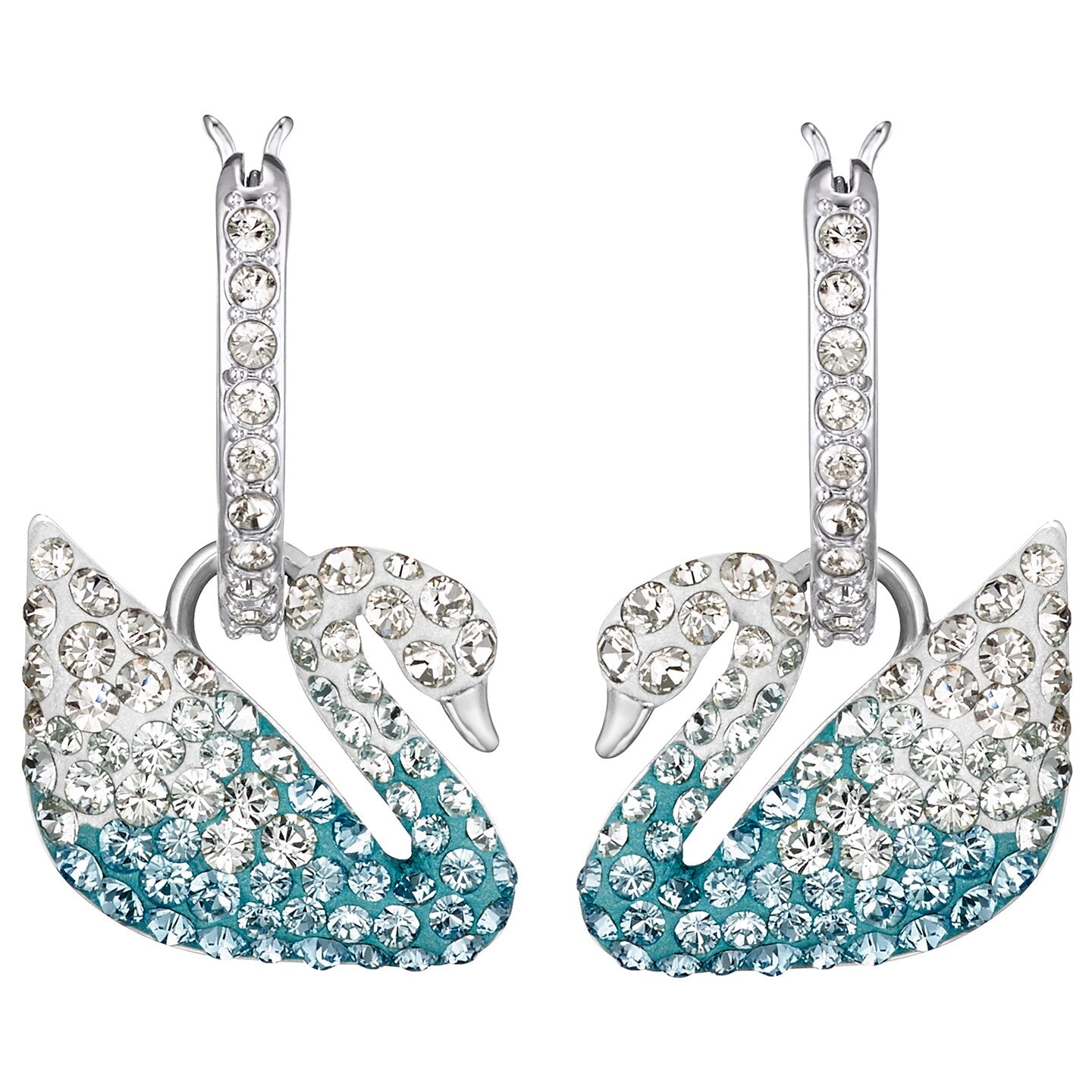 Swarovski Iconic Swan Pierced Earrings, Multi-colored, Rhodium plated 5512577
