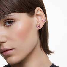 Lilia stud earrings Set (3), Butterfly, Pink, Rose gold-tone plated 5636428