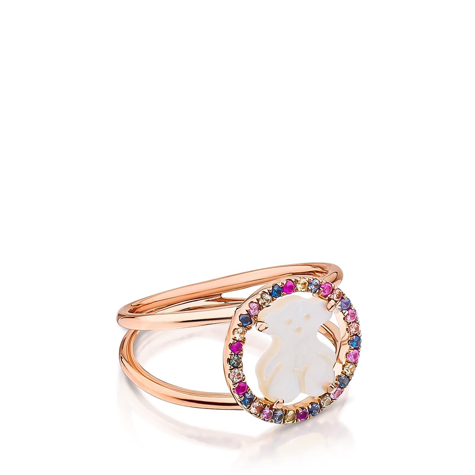 Tous Rose Vermeil Silver Camille Ring with Mother-of-Pearl and multico –
