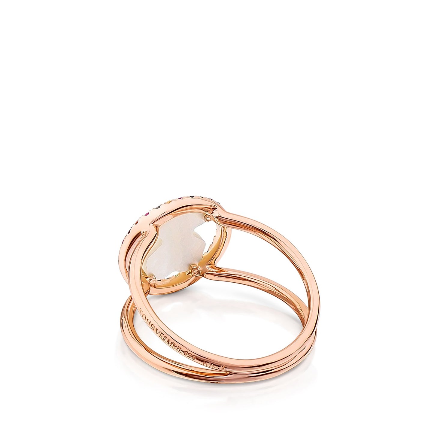 Tous Rose Vermeil Silver Camille Ring with Mother-of-Pearl and multicolored Sapphire 712165521